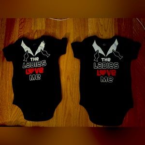 3-6M Wonder Nation “The Ladies Love Me” Onesies - QTY 2